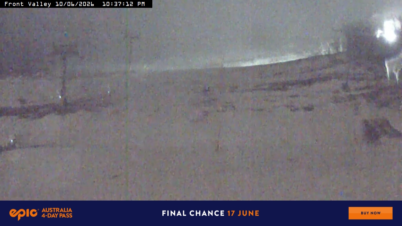 Perisher Front Valley snow cam captured at 10 June 2026, 12:38 pm