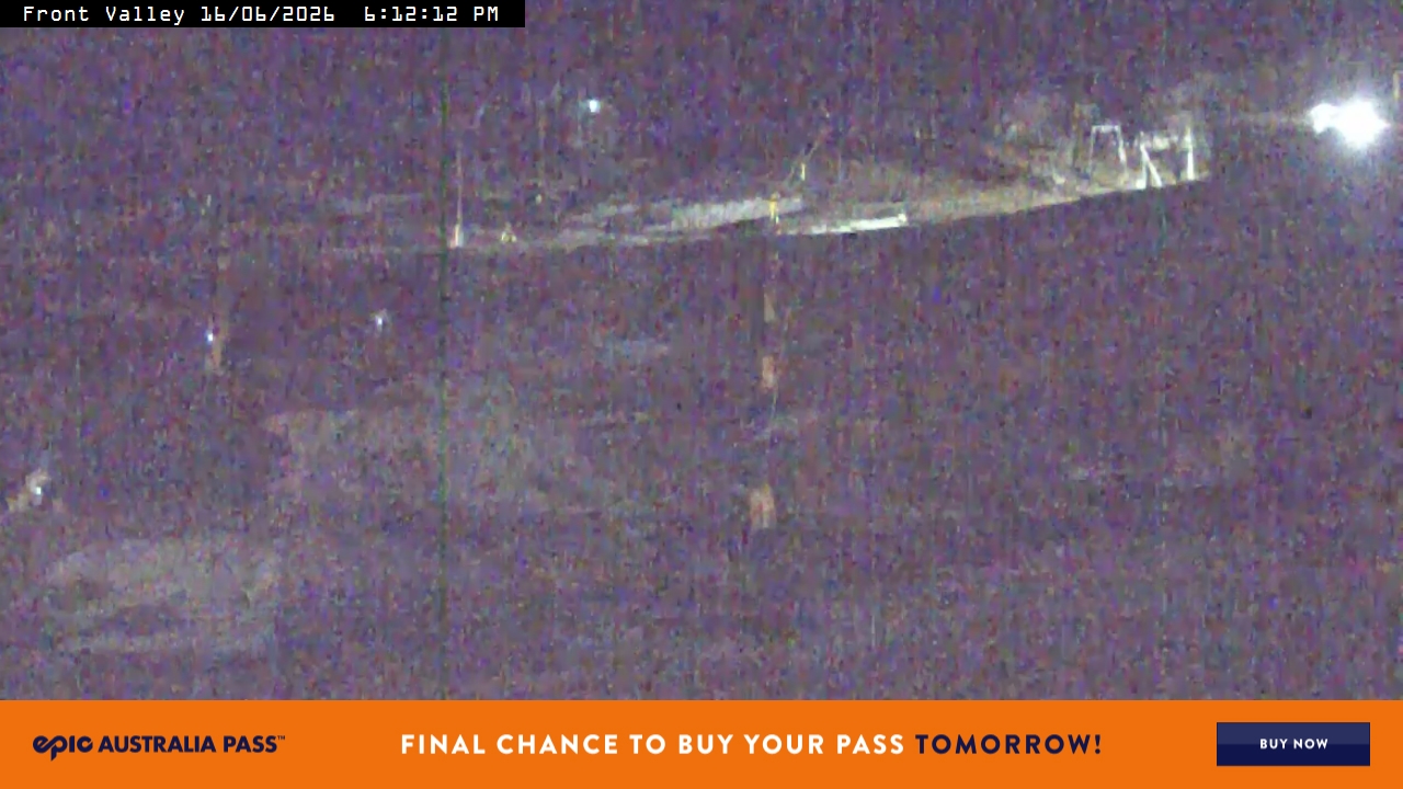 Perisher Front Valley snow cam captured at 16 June 2026, 8:12 am