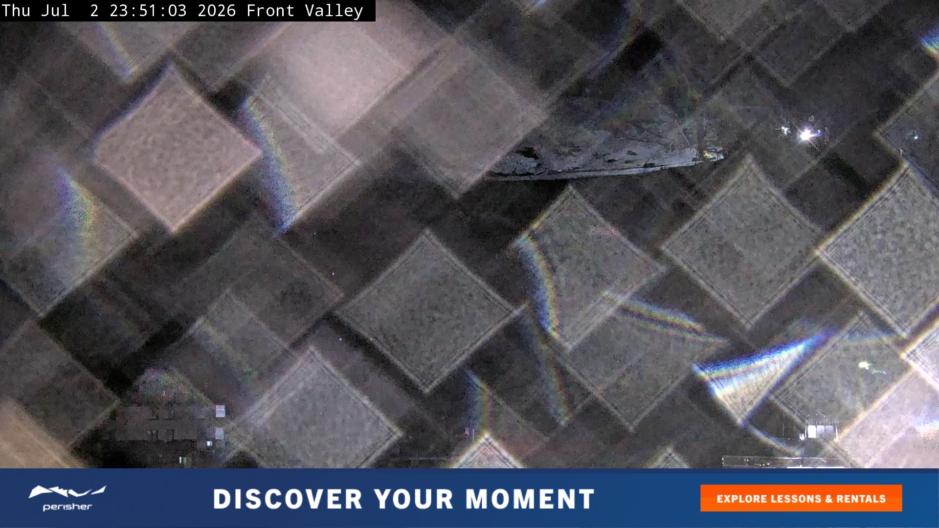 Perisher Front Valley snow cam captured at 2 July 2026 at 11:53 pm AEST