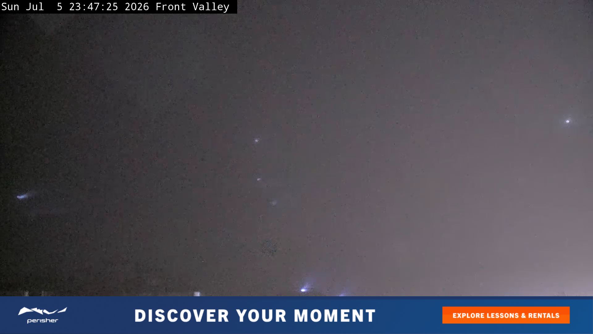 Perisher Front Valley snow cam captured at 5 July 2026 at 11:55 pm AEST