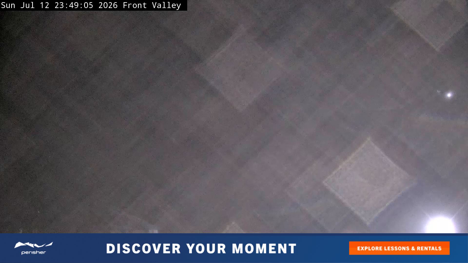 Perisher Front Valley snow cam captured at 12 July 2026 at 11:50 pm AEST