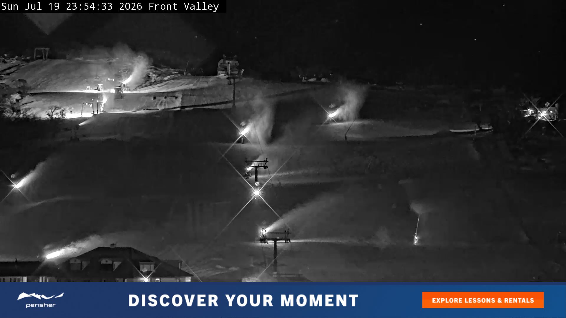 Perisher Front Valley snow cam captured at 19 July 2026 at 11:58 pm AEST