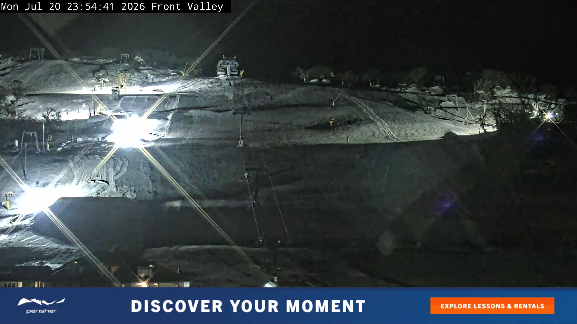 Perisher Front Valley snow cam captured at 20 July 2026 at 11:59 pm AEST