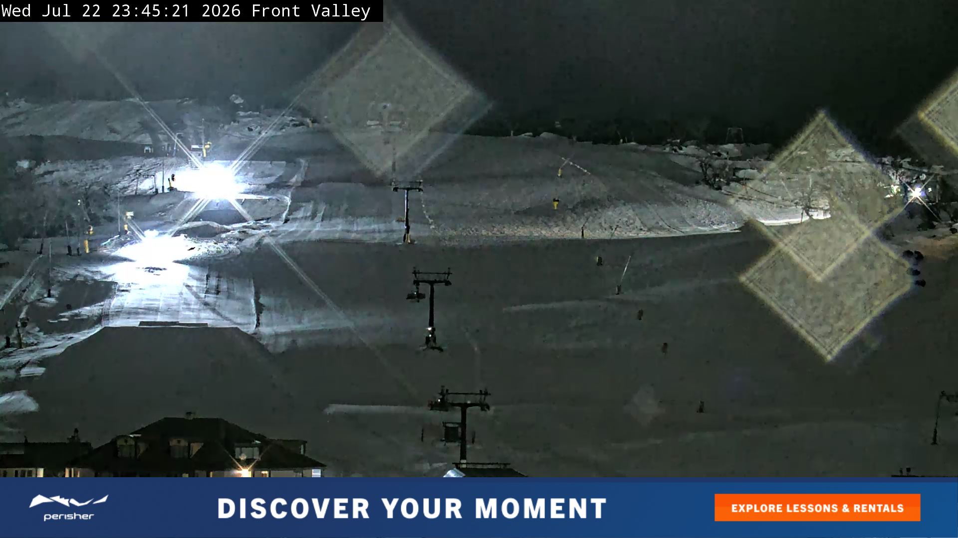 Perisher Front Valley snow cam captured at 22 July 2026 at 11:53 pm AEST