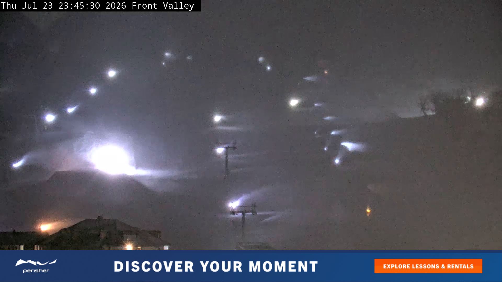 Perisher Front Valley snow cam captured at 23 July 2026 at 11:54 pm AEST
