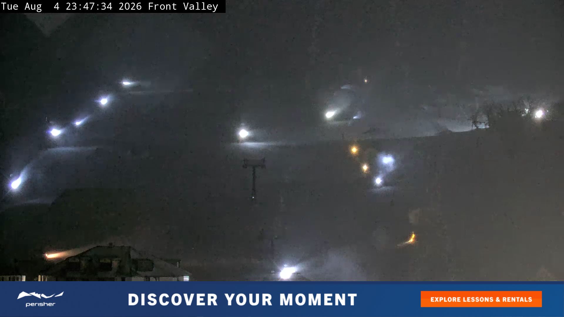 Perisher Front Valley snow cam captured at 4 August 2026 at 11:54 pm AEST