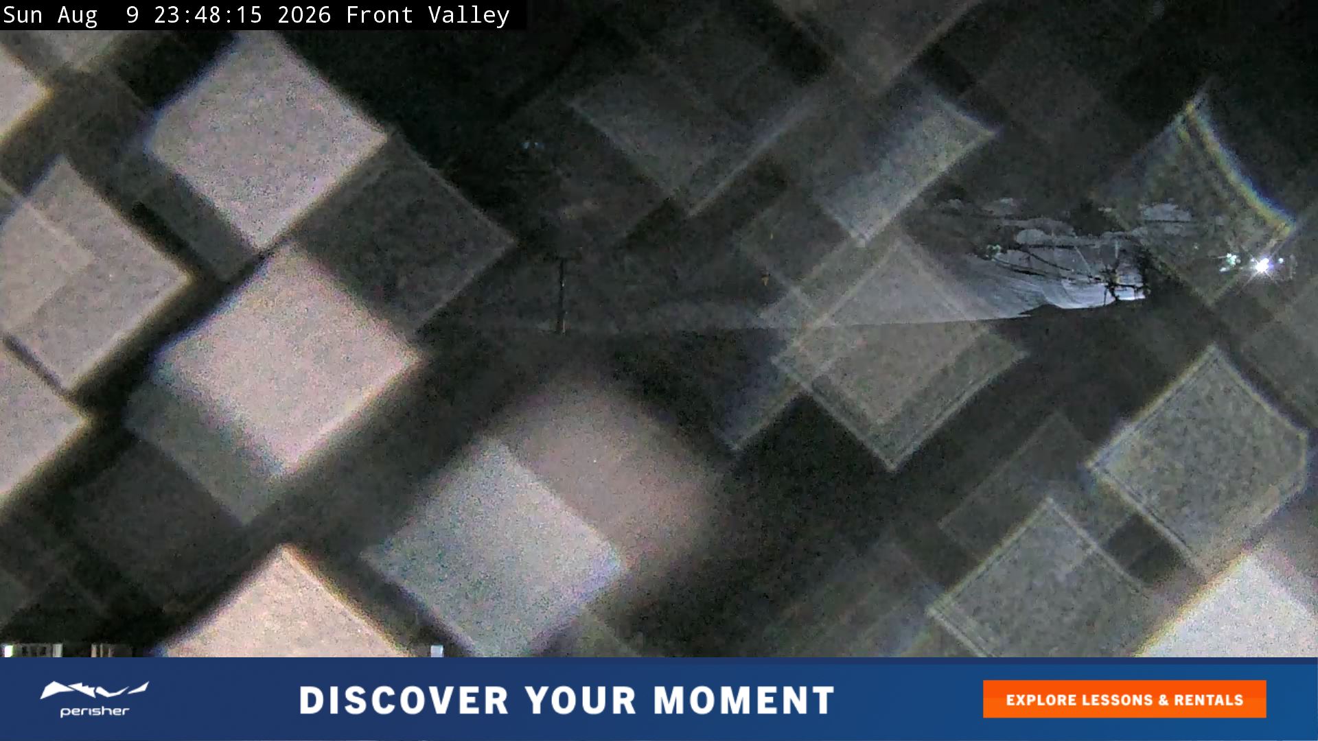 Perisher Front Valley snow cam captured at 9 August 2026 at 11:56 pm AEST