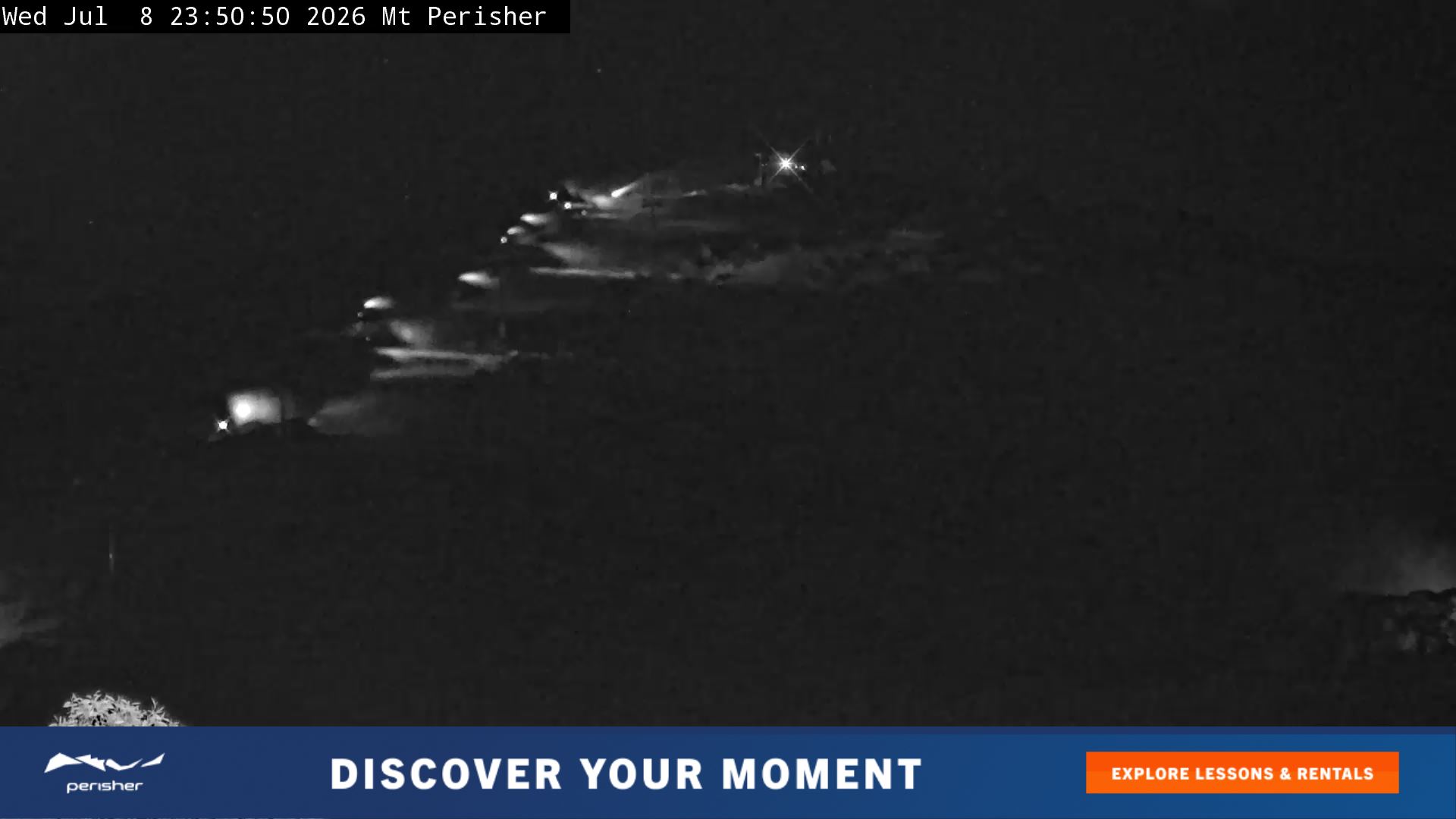 Perisher Mt Perisher snow cam captured at 8 July 2026 at 11:58 pm AEST