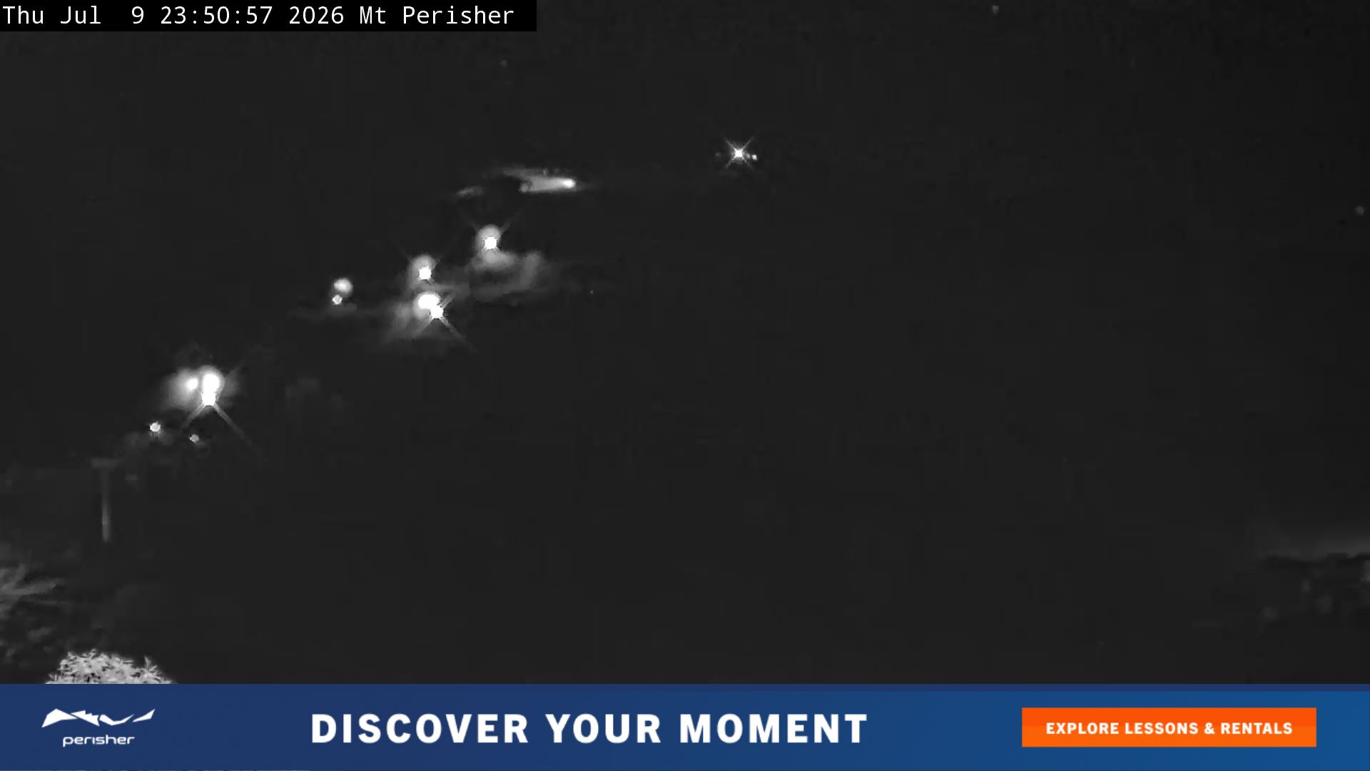Perisher Mt Perisher snow cam captured at 9 July 2026 at 11:59 pm AEST