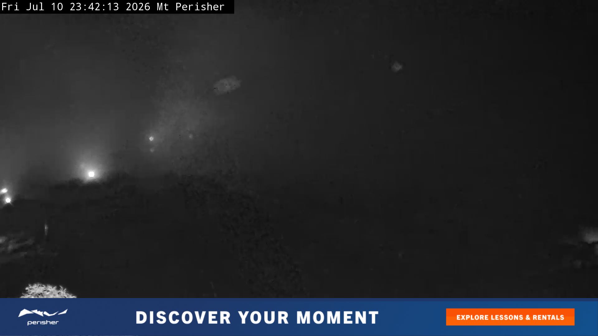 Perisher Mt Perisher snow cam captured at 10 July 2026 at 11:49 pm AEST