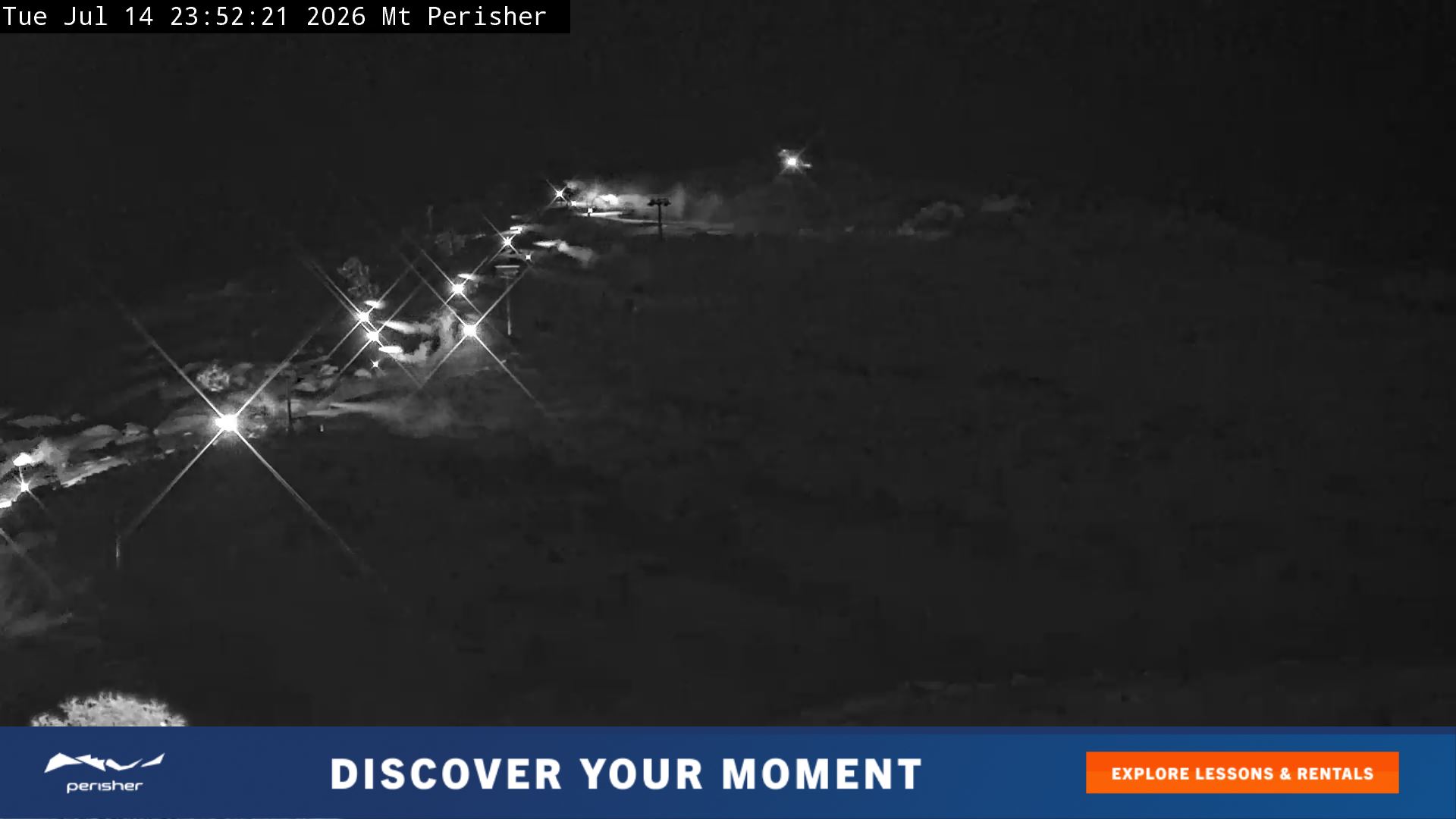 Perisher Mt Perisher snow cam captured at 14 July 2026 at 11:53 pm AEST