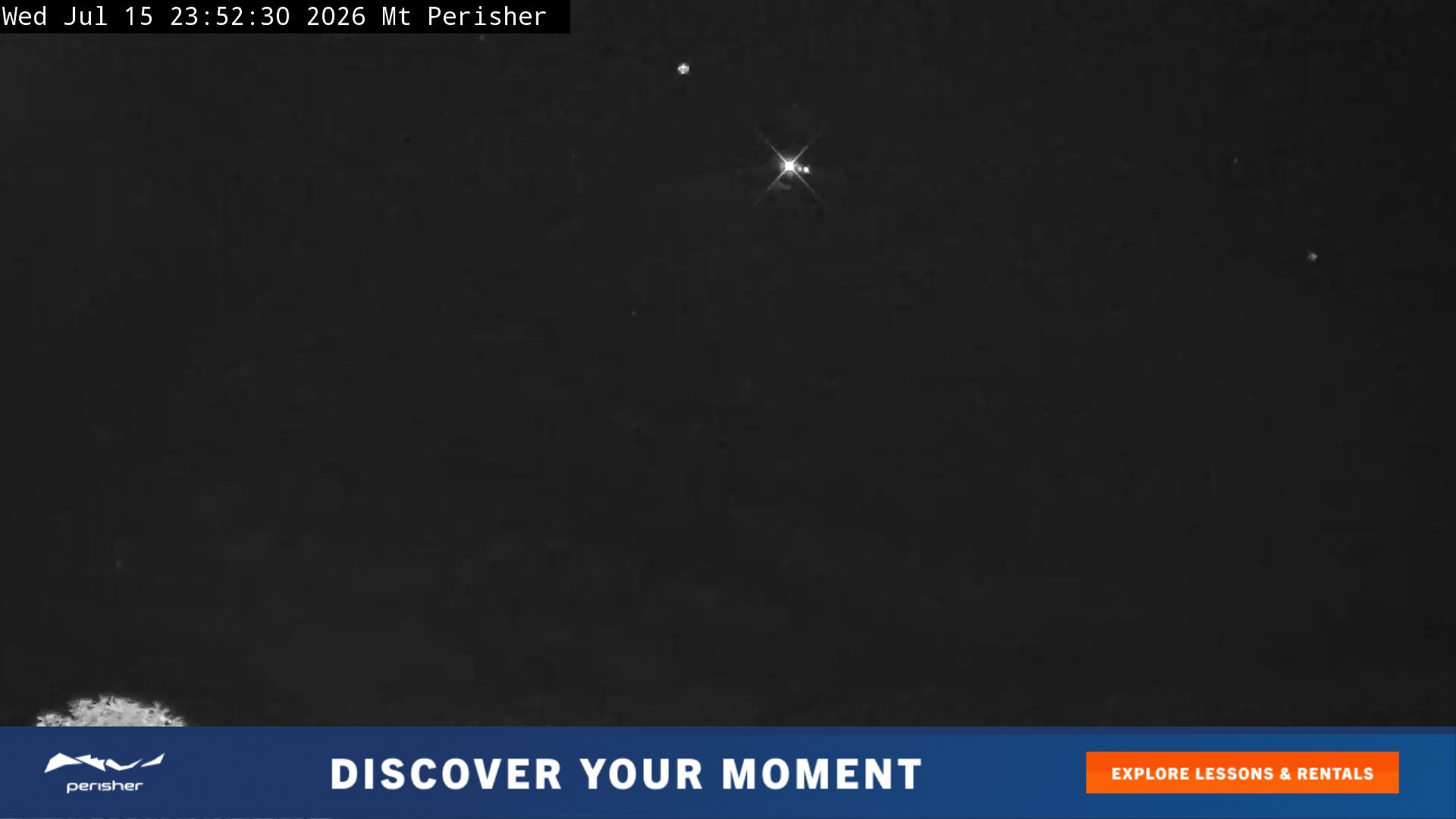 Perisher Mt Perisher snow cam captured at 15 July 2026 at 11:54 pm AEST