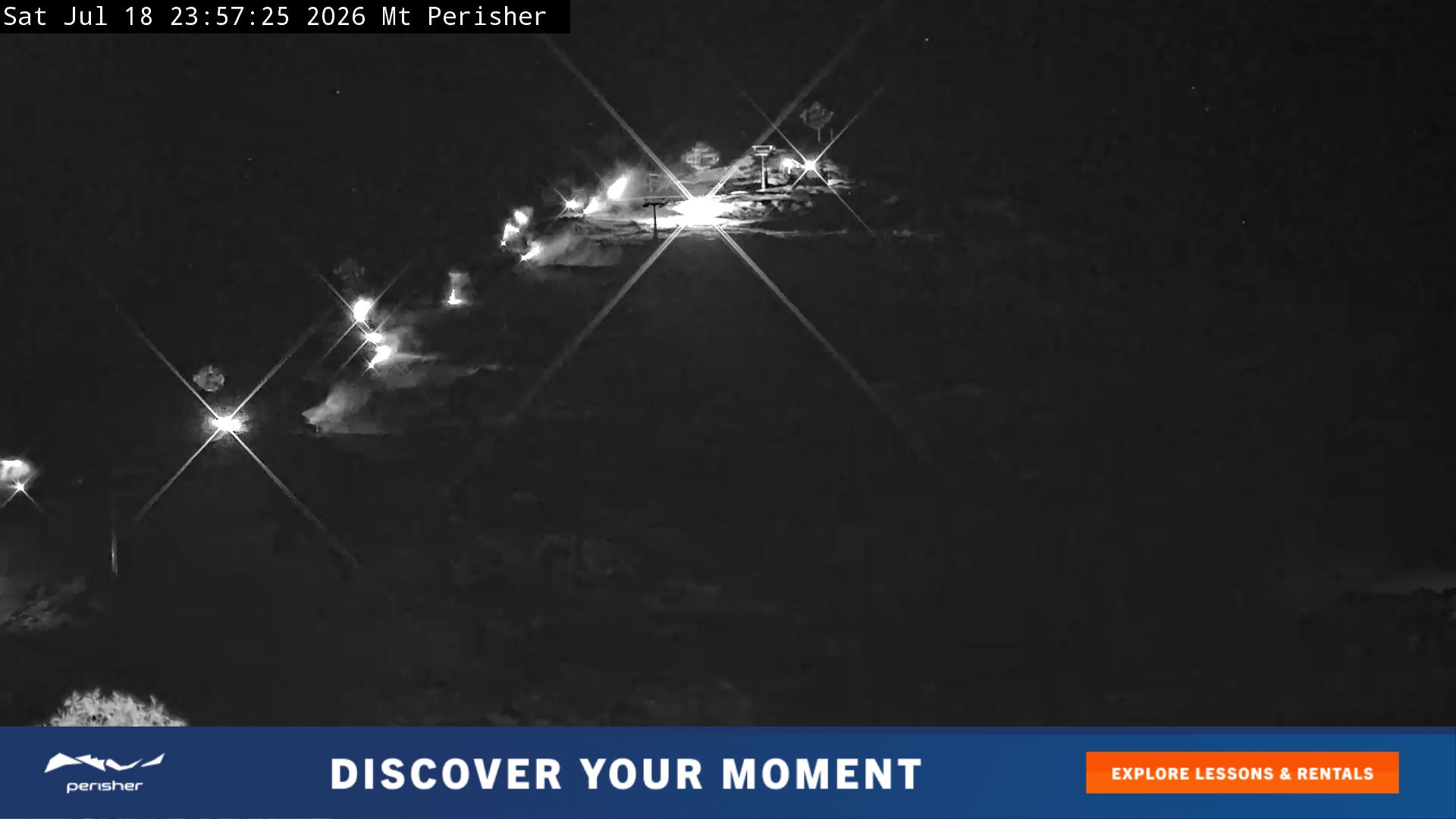 Perisher Mt Perisher snow cam captured at 18 July 2026 at 11:57 pm AEST