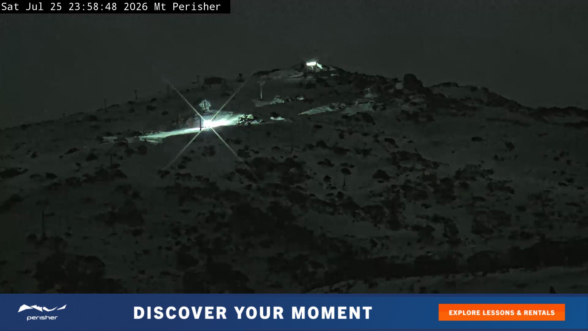 Perisher Mt Perisher snow cam captured at 25 July 2026 at 11:59 pm AEST
