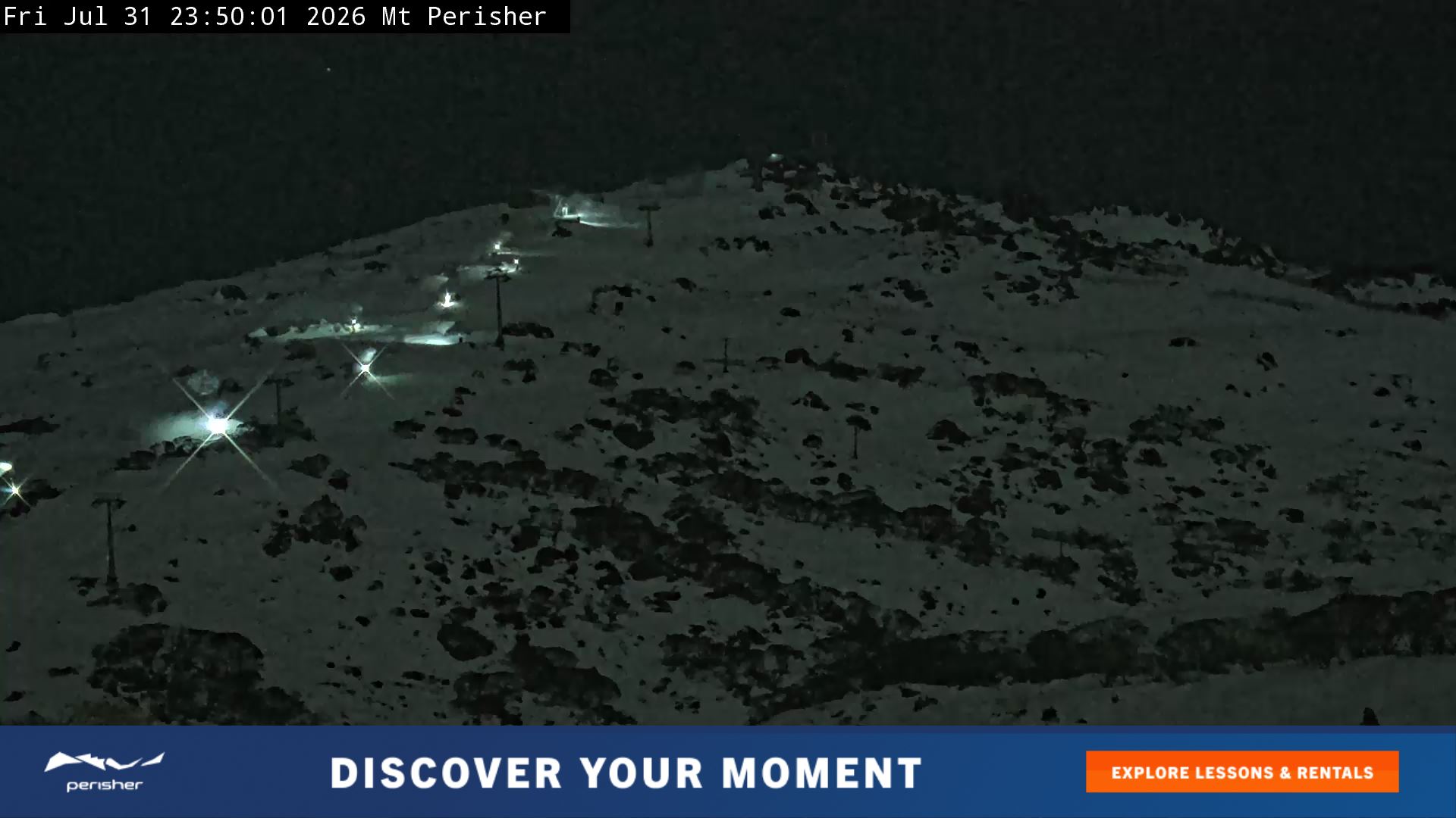 Perisher Mt Perisher snow cam captured at 31 July 2026 at 11:54 pm AEST
