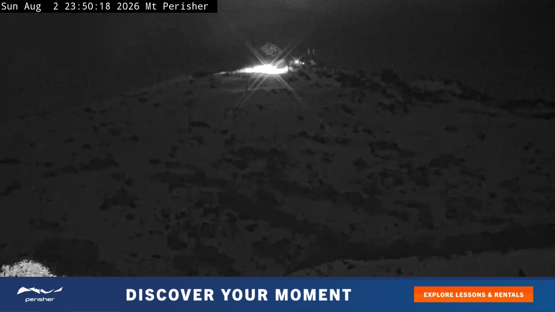 Perisher Mt Perisher snow cam captured at 2 August 2026 at 11:52 pm AEST