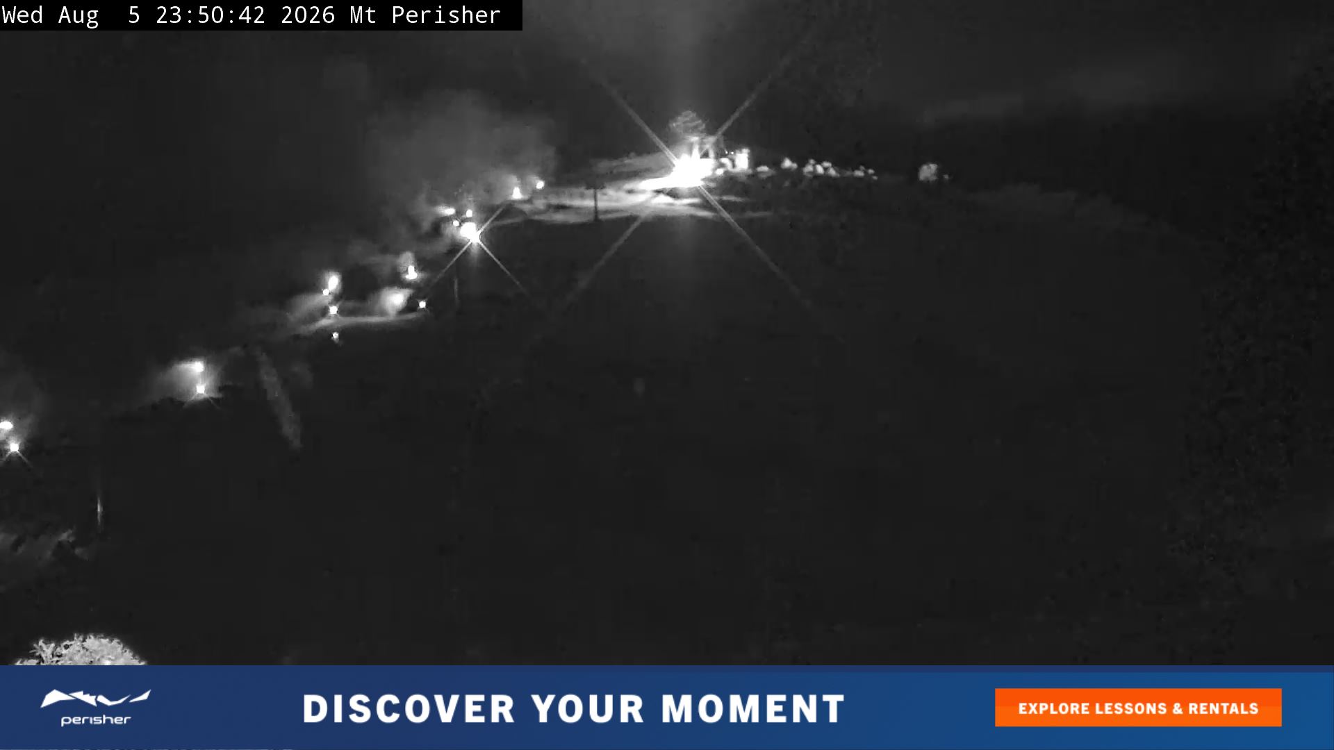 Perisher Mt Perisher snow cam captured at 5 August 2026 at 11:57 pm AEST
