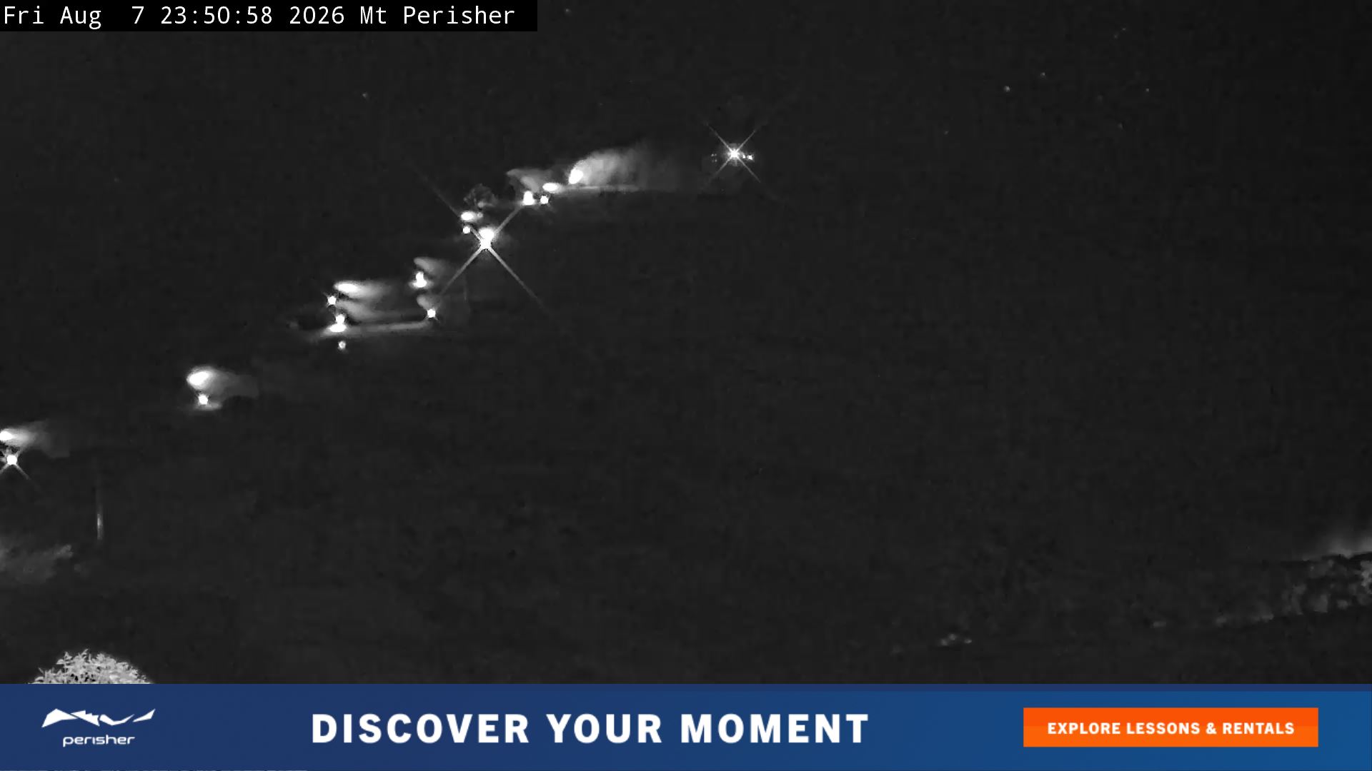 Perisher Mt Perisher snow cam captured at 7 August 2026 at 11:59 pm AEST