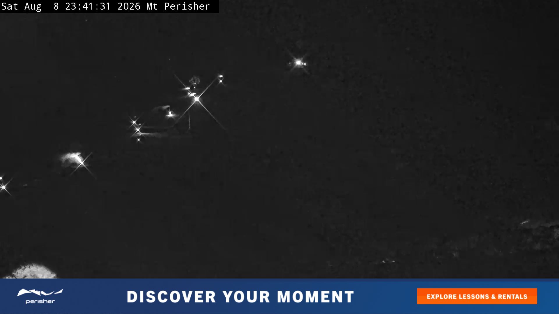 Perisher Mt Perisher snow cam captured at 8 August 2026 at 11:49 pm AEST