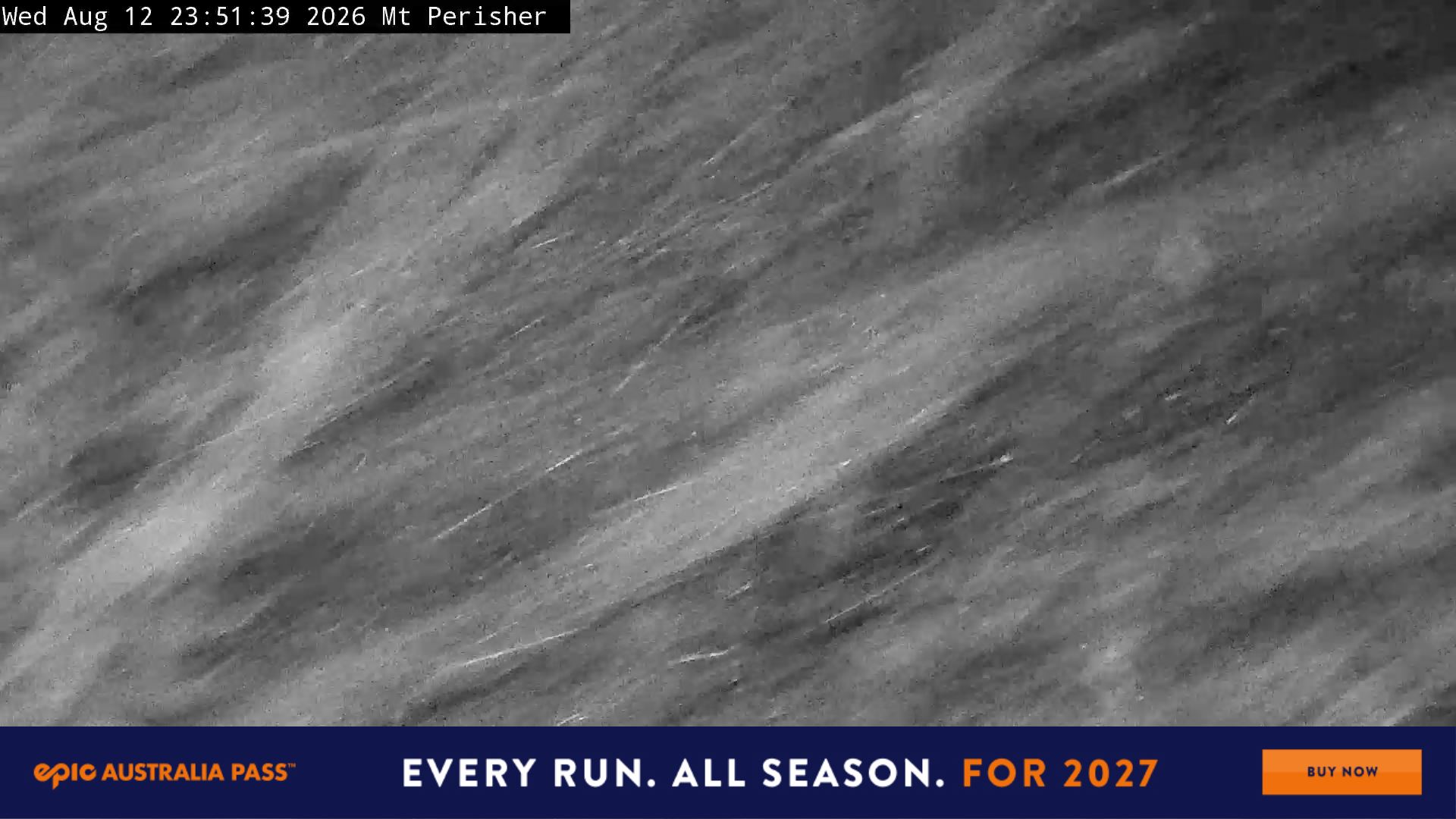 Perisher Mt Perisher snow cam captured at 12 August 2026 at 11:53 pm AEST