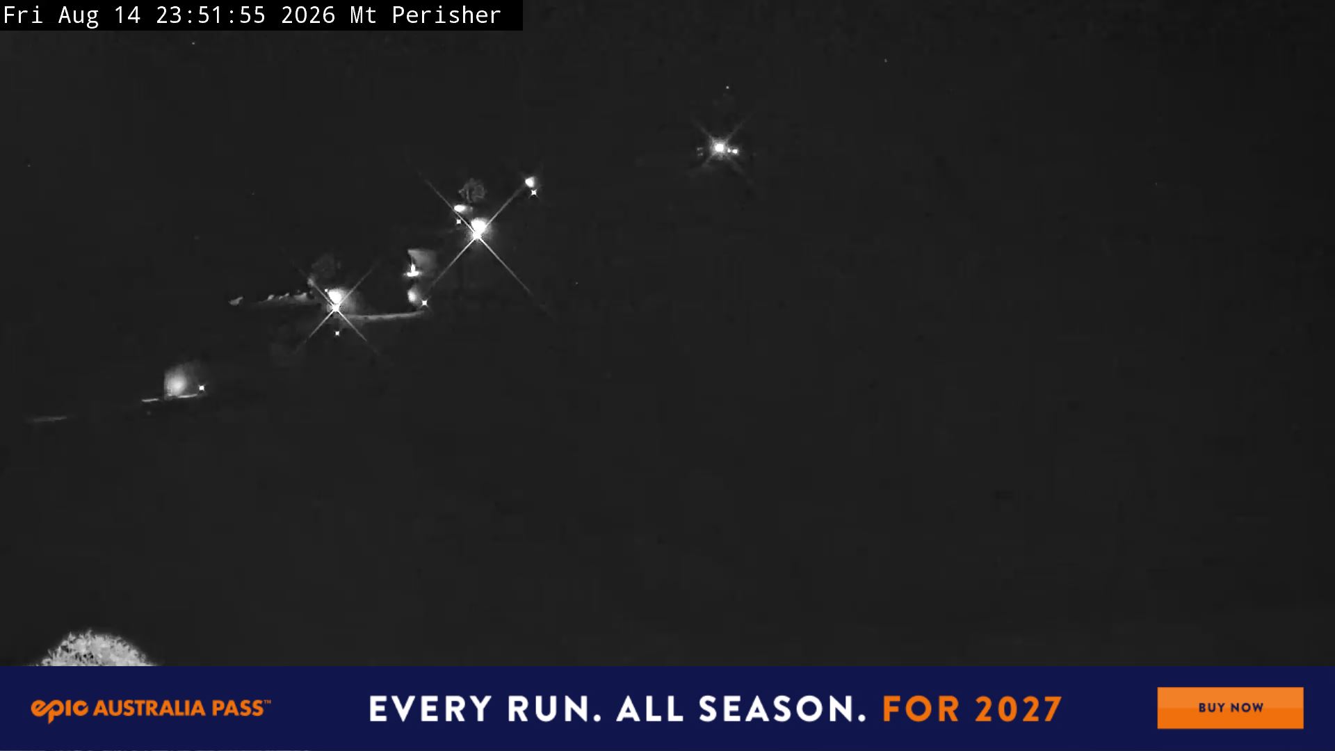 Perisher Mt Perisher snow cam captured at 14 August 2026 at 11:56 pm AEST
