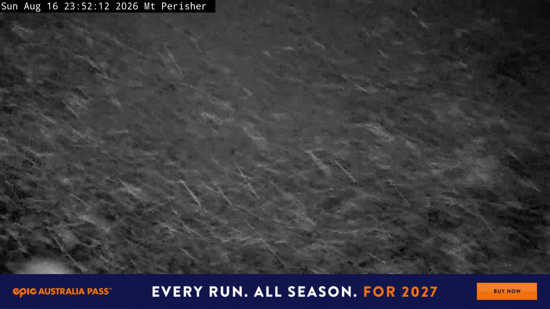 Perisher Mt Perisher snow cam captured at 16 August 2026 at 11:58 pm AEST
