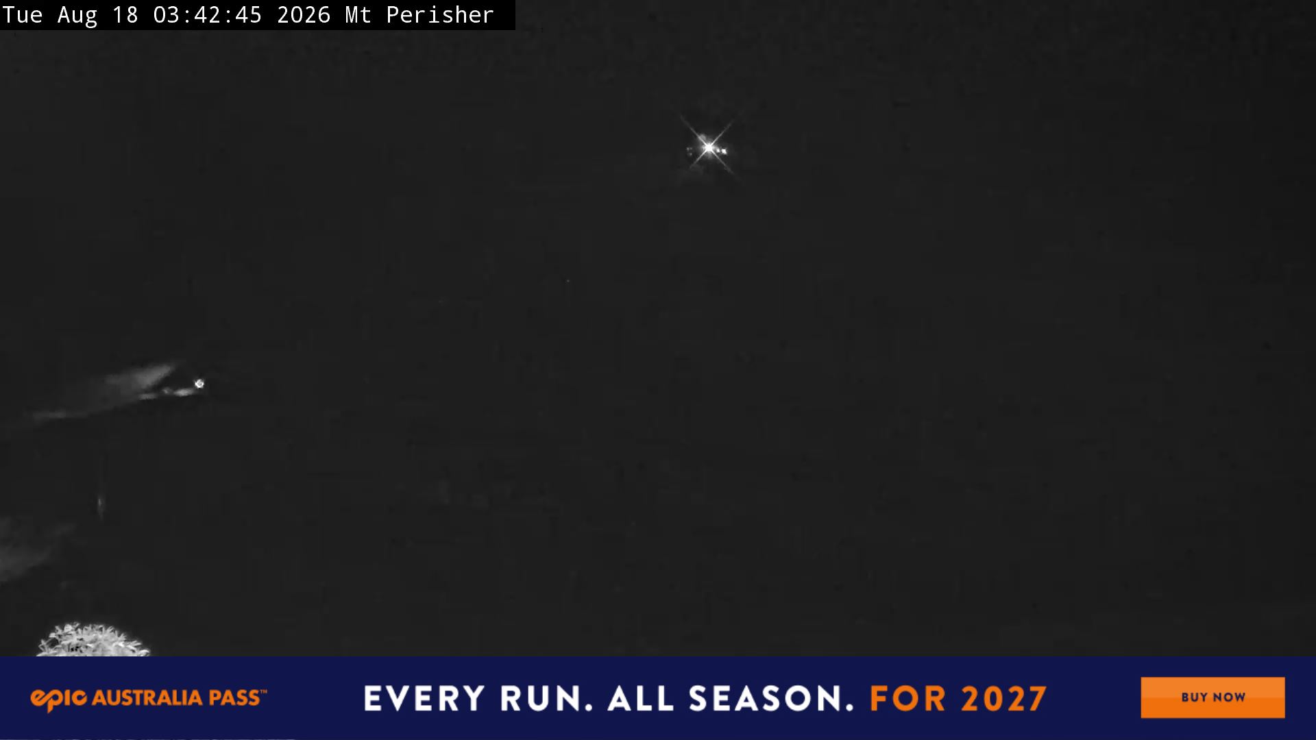 Perisher Mt Perisher snow cam captured at 18 August 2026 at 3:49 am AEST