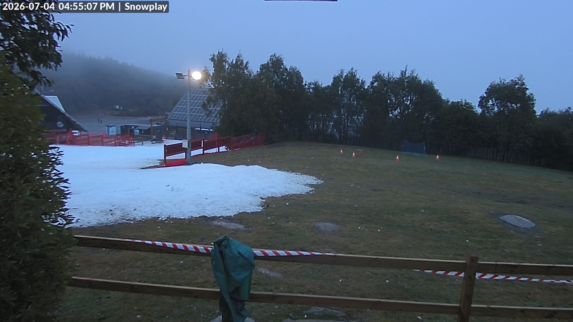 Lake Mountain Snow Play Area snow cam captured at 4 July 2026 at 4:57 pm AEST