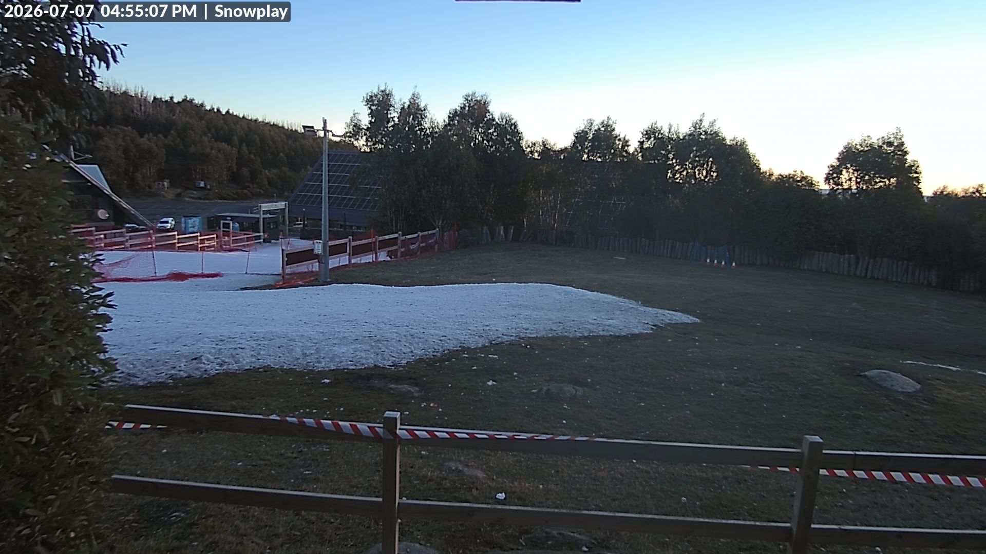 Lake Mountain Snow Play Area snow cam captured at 7 July 2026 at 4:57 pm AEST