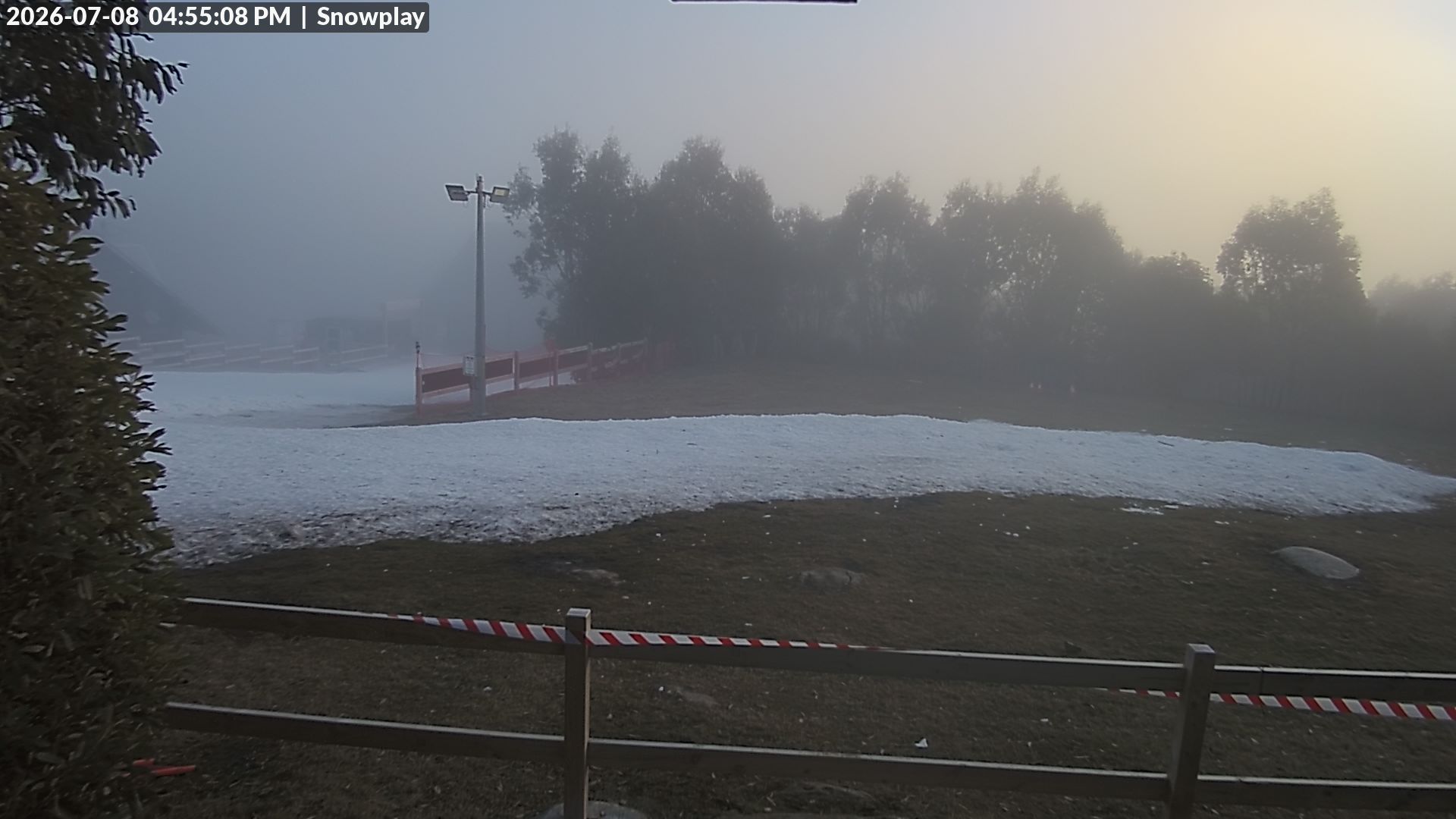Lake Mountain Snow Play Area snow cam captured at 8 July 2026 at 4:59 pm AEST