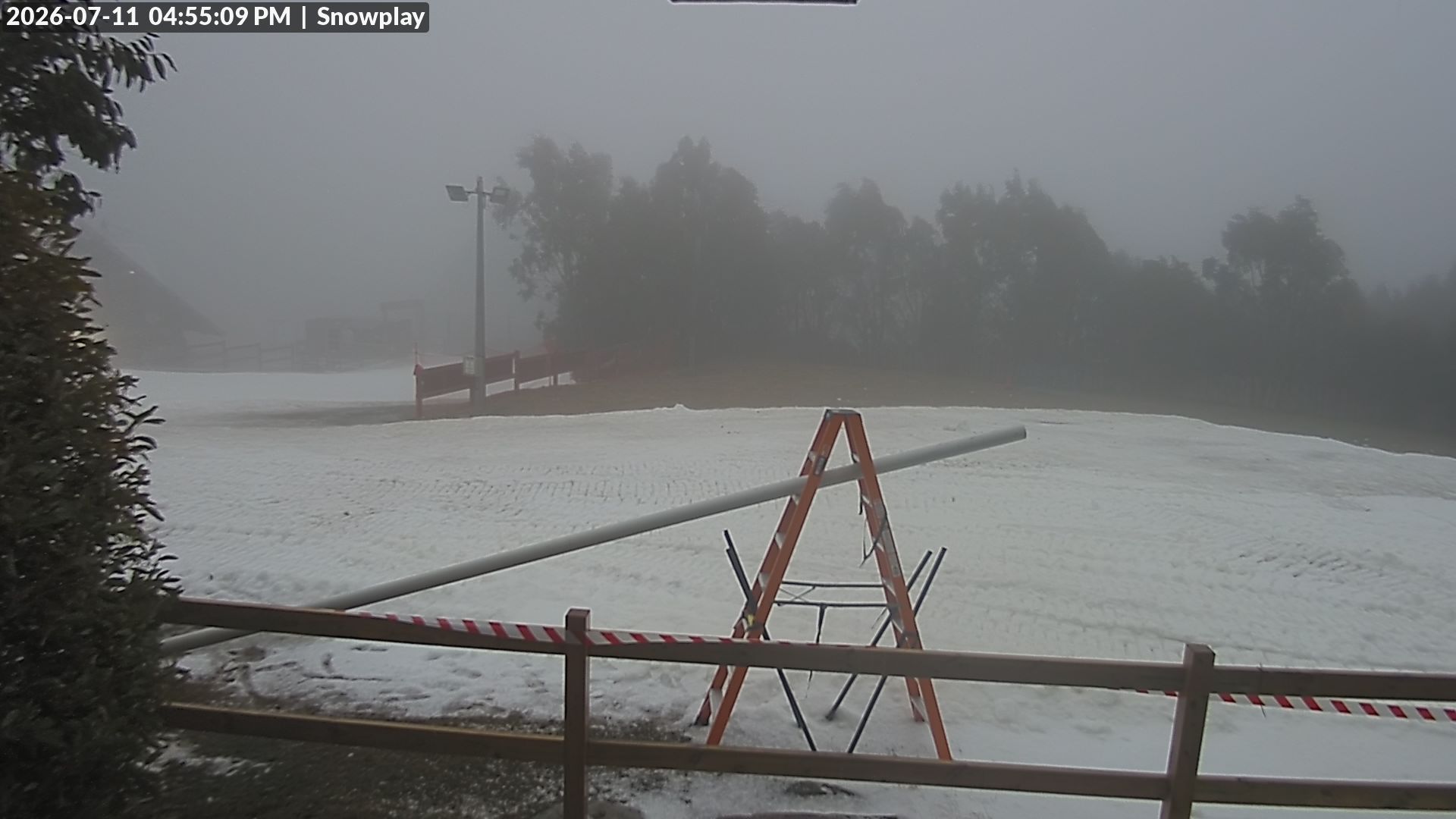 Lake Mountain Snow Play Area snow cam captured at 11 July 2026 at 4:59 pm AEST
