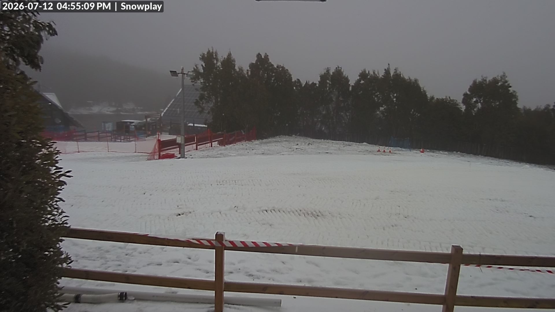 Lake Mountain Snow Play Area snow cam captured at 12 July 2026 at 4:58 pm AEST