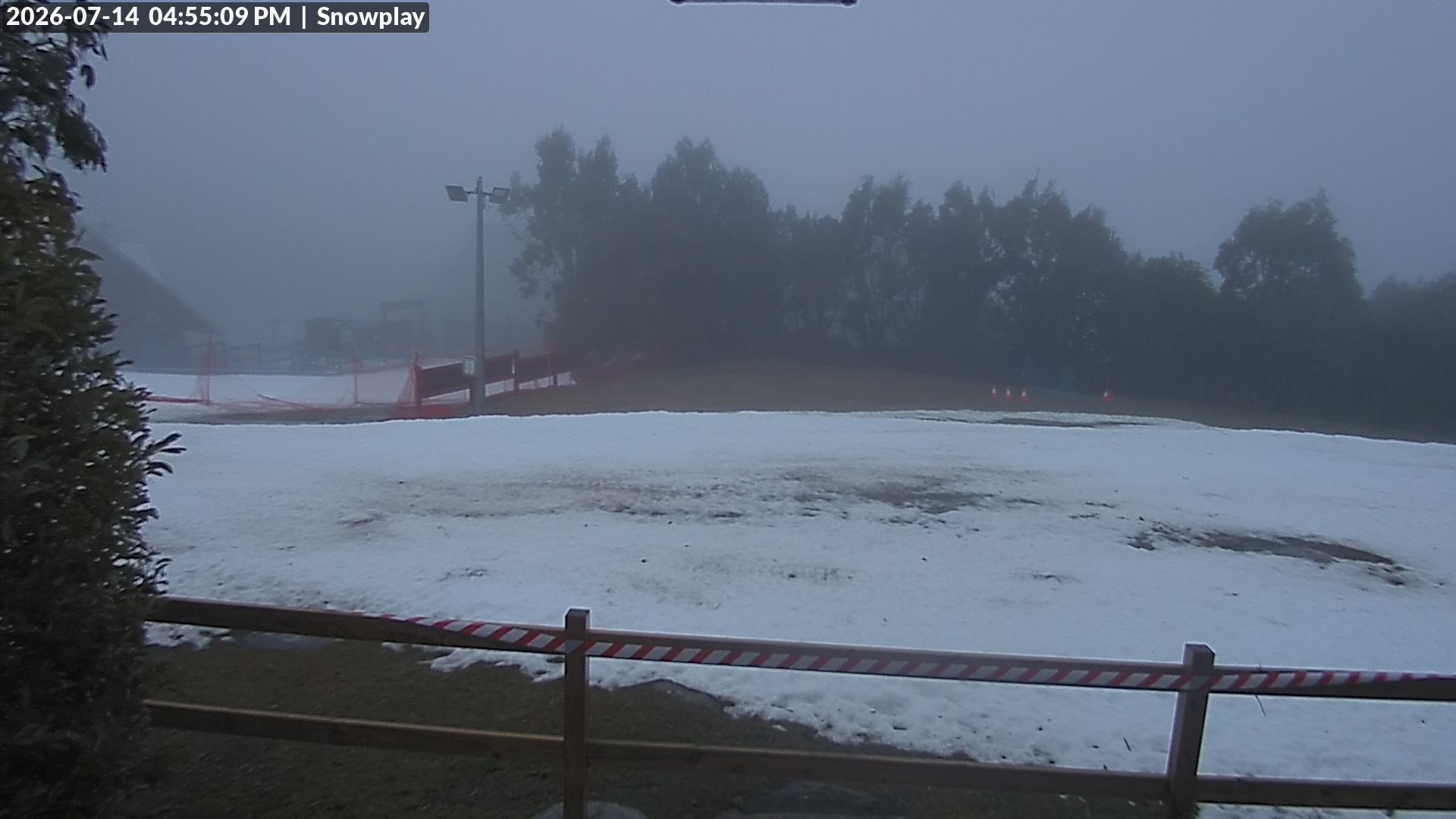 Lake Mountain Snow Play Area snow cam captured at 14 July 2026 at 4:55 pm AEST