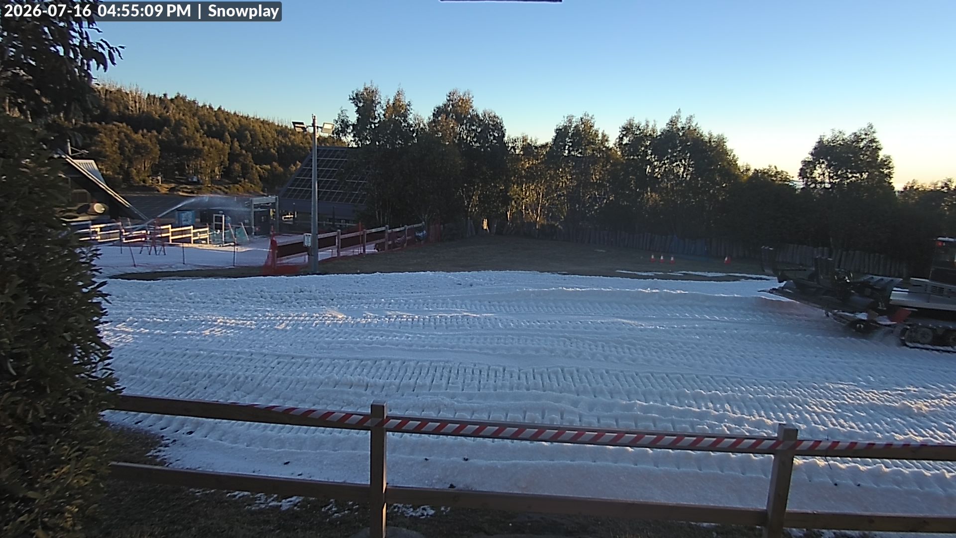 Lake Mountain Snow Play Area snow cam captured at 16 July 2026 at 4:55 pm AEST