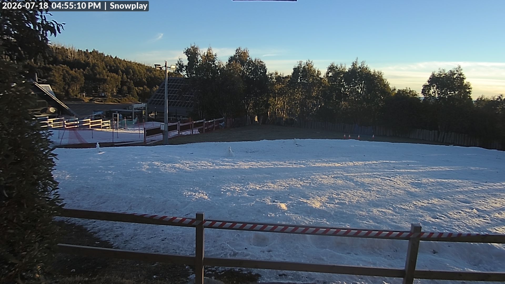 Lake Mountain Snow Play Area snow cam captured at 18 July 2026 at 4:55 pm AEST
