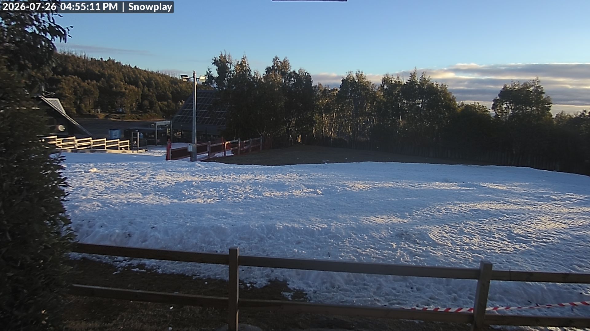 Lake Mountain Snow Play Area snow cam captured at 26 July 2026 at 4:56 pm AEST