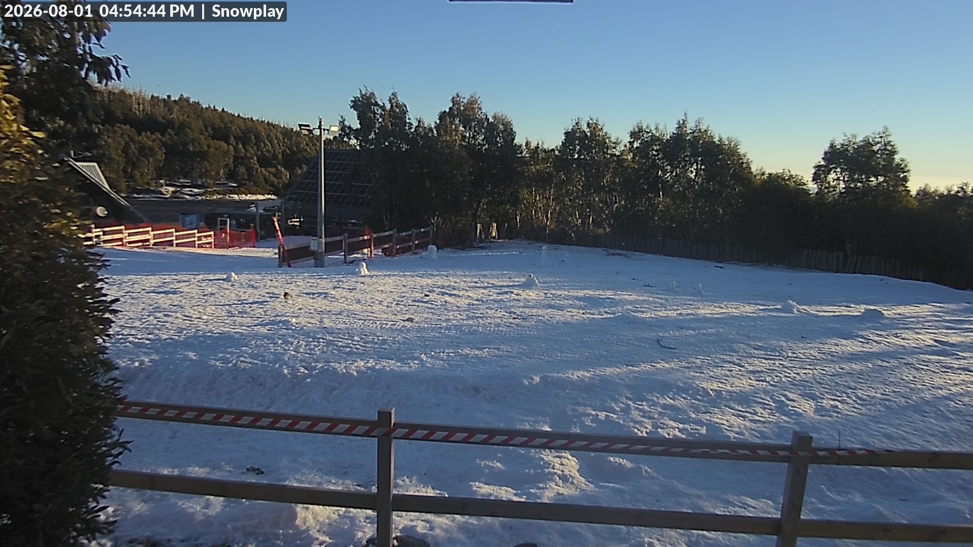Lake Mountain Snow Play Area snow cam captured at 1 August 2026 at 4:56 pm AEST