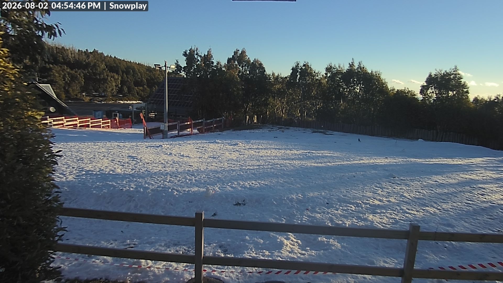Lake Mountain Snow Play Area snow cam captured at 2 August 2026 at 4:58 pm AEST