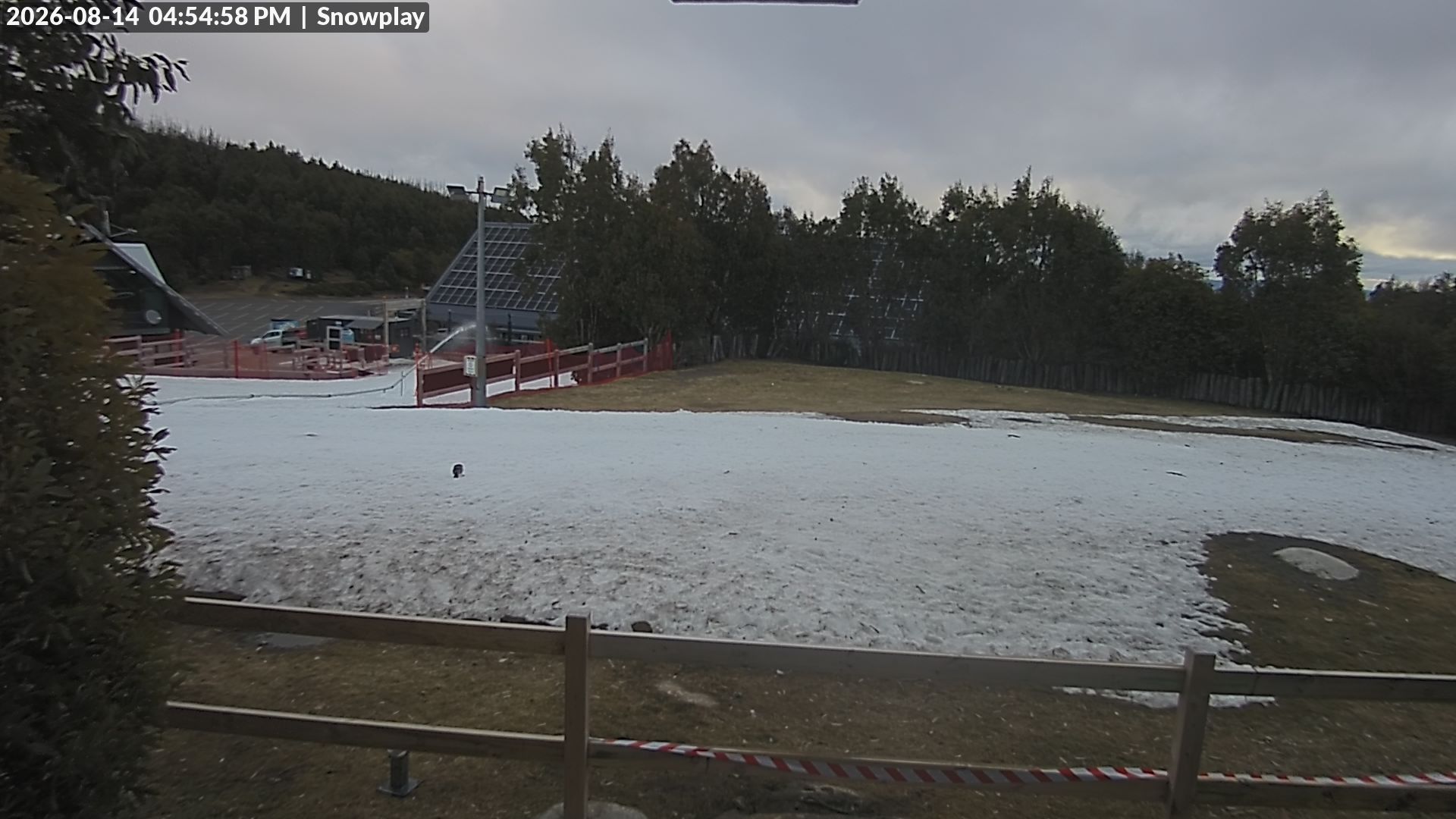 Lake Mountain Snow Play Area snow cam captured at 14 August 2026 at 4:56 pm AEST