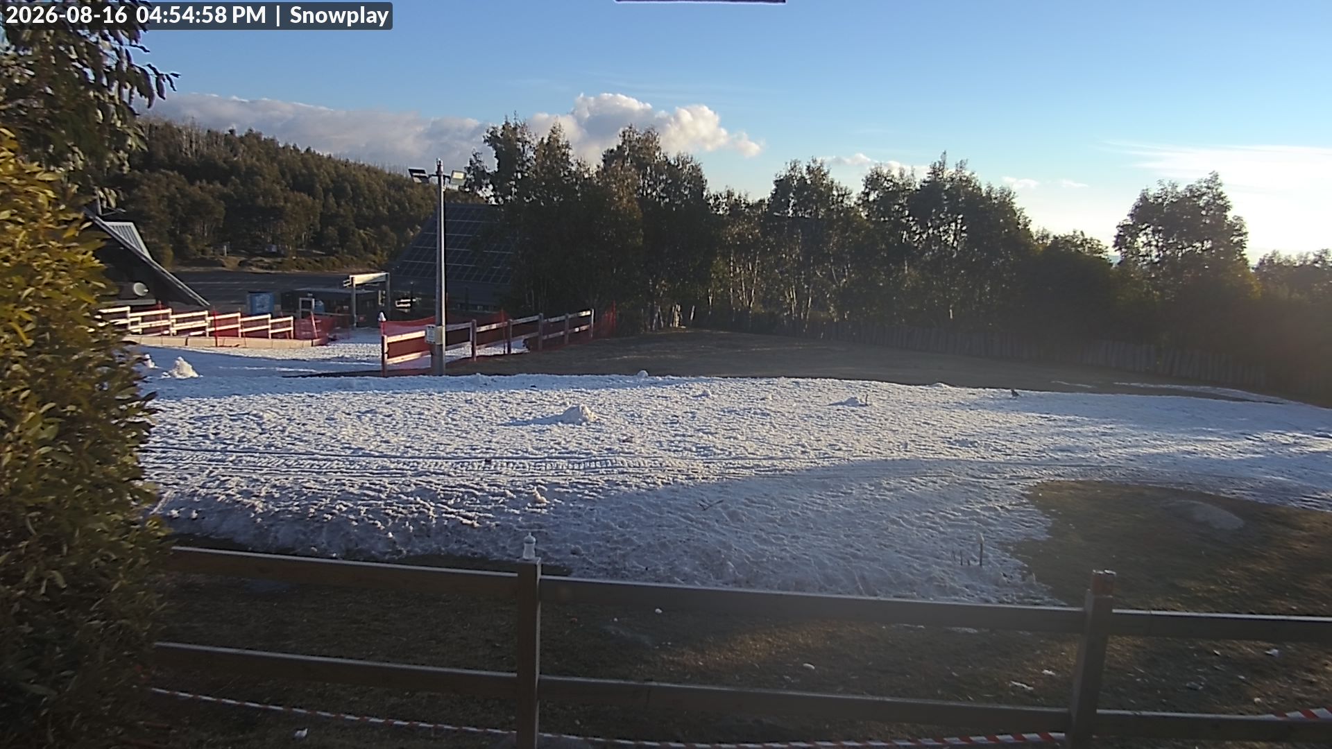Lake Mountain Snow Play Area snow cam captured at 16 August 2026 at 4:56 pm AEST