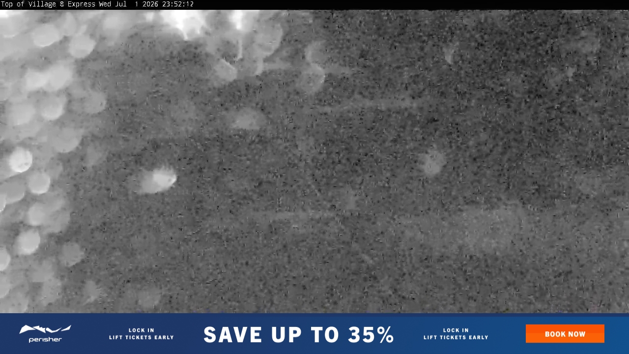Perisher Village Eight snow cam captured at 1 July 2026 at 11:52 pm AEST