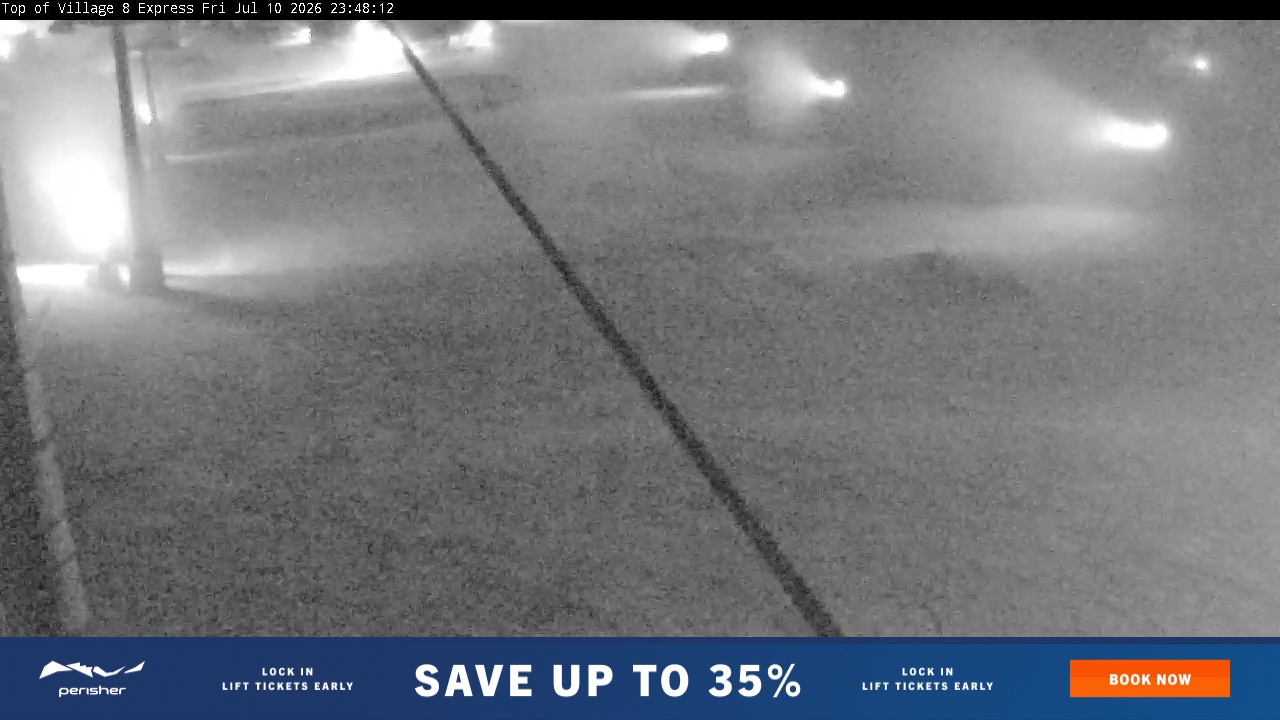 Perisher Village Eight snow cam captured at 10 July 2026 at 11:49 pm AEST