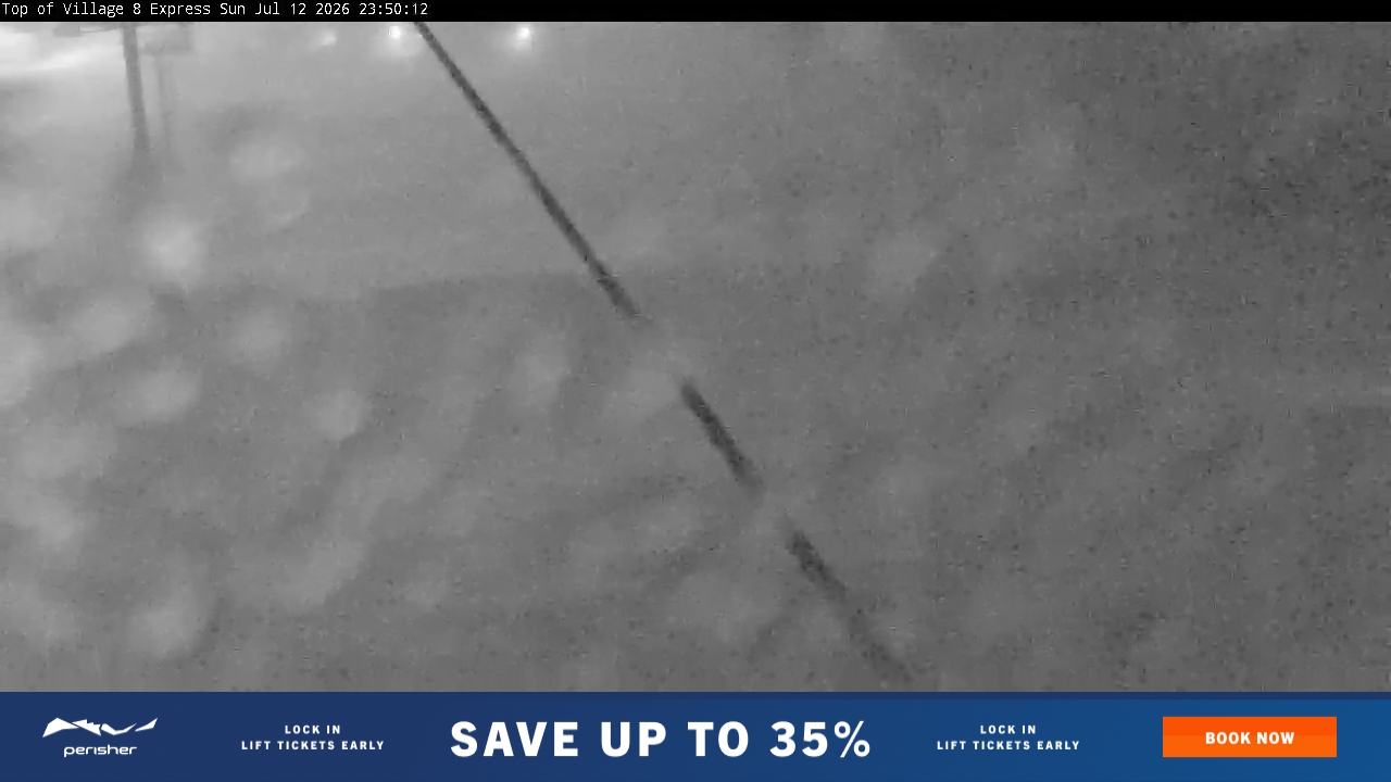 Perisher Village Eight snow cam captured at 12 July 2026 at 11:50 pm AEST