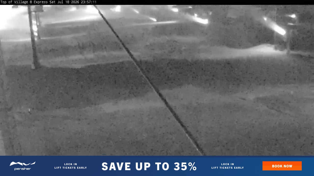 Perisher Village Eight snow cam captured at 18 July 2026 at 11:57 pm AEST