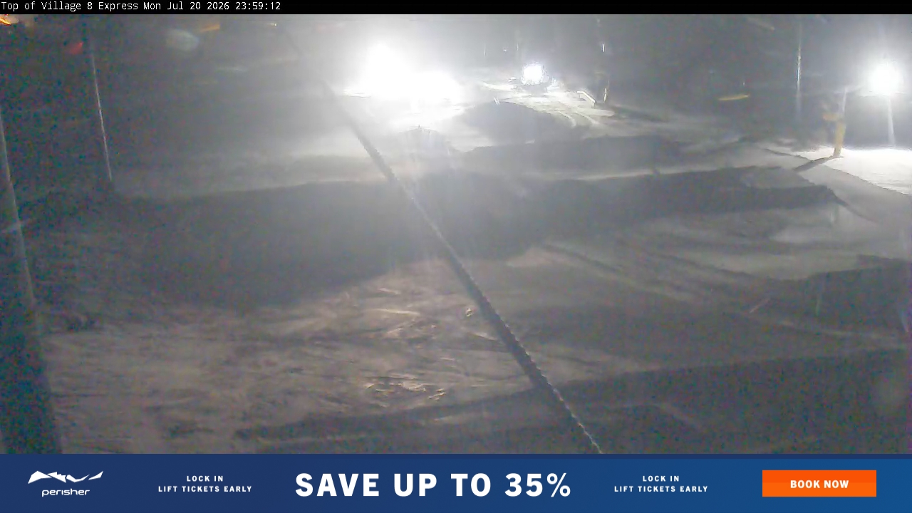 Perisher Village Eight snow cam captured at 20 July 2026 at 11:59 pm AEST