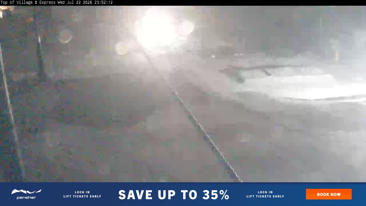 Perisher Village Eight snow cam captured at 22 July 2026 at 11:52 pm AEST
