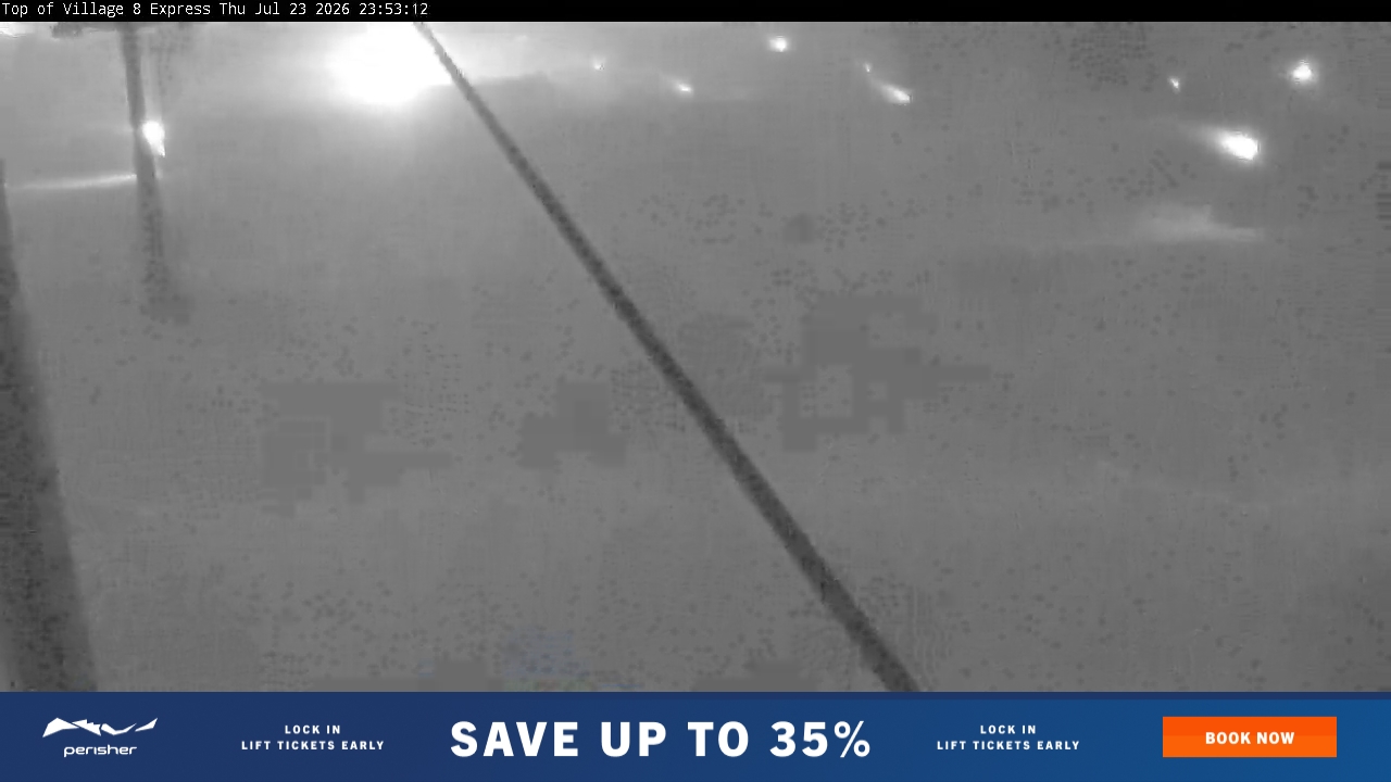 Perisher Village Eight snow cam captured at 23 July 2026 at 11:53 pm AEST