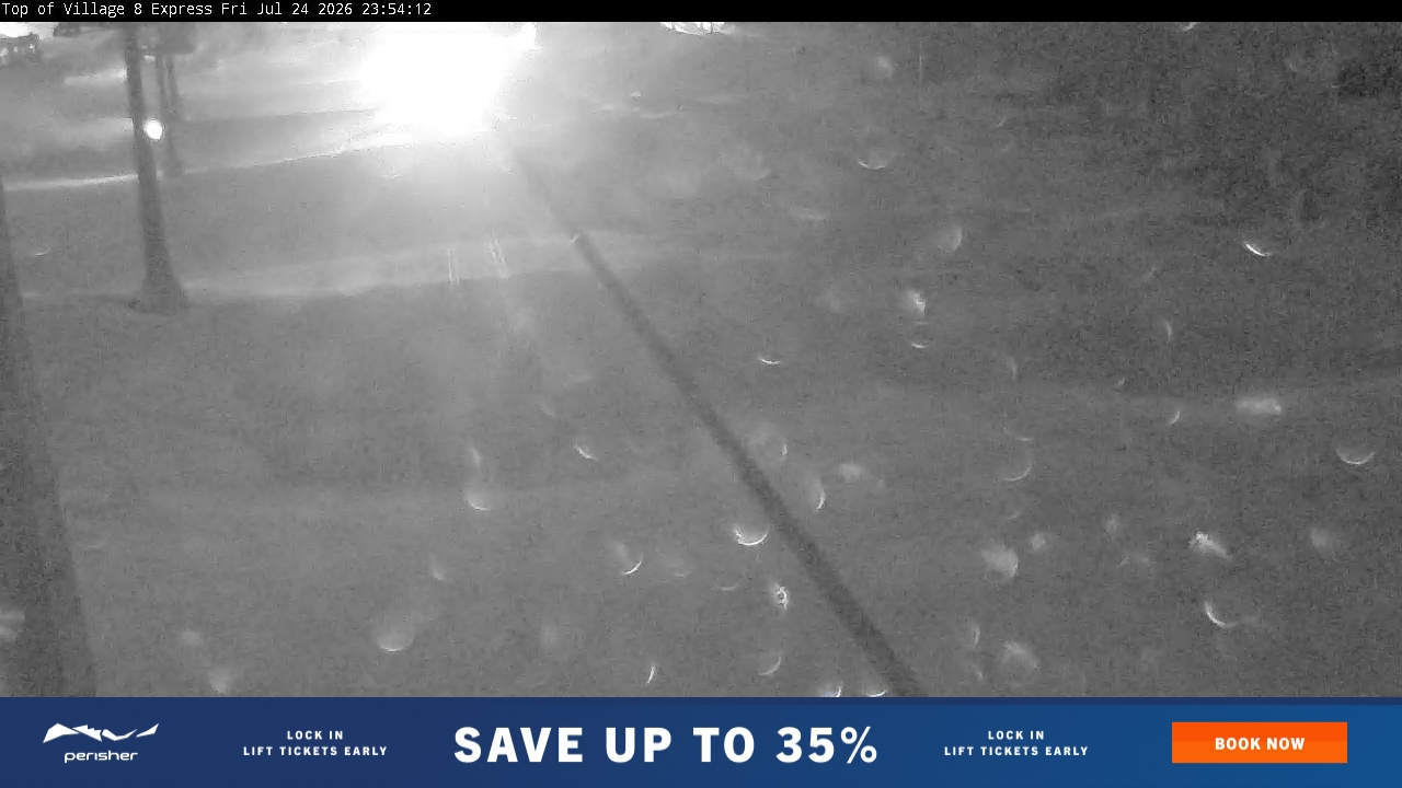 Perisher Village Eight snow cam captured at 24 July 2026 at 11:55 pm AEST