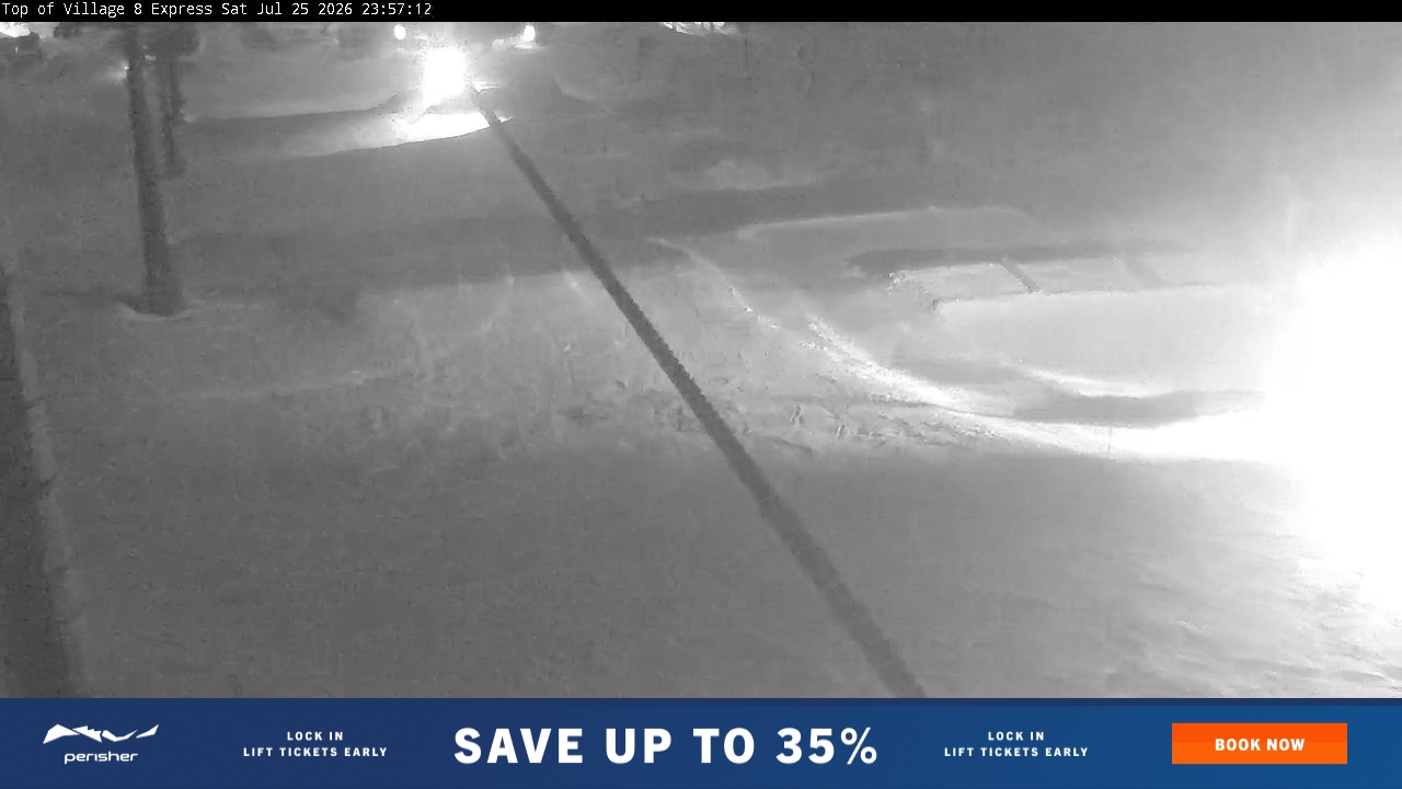 Perisher Village Eight snow cam captured at 25 July 2026 at 11:58 pm AEST