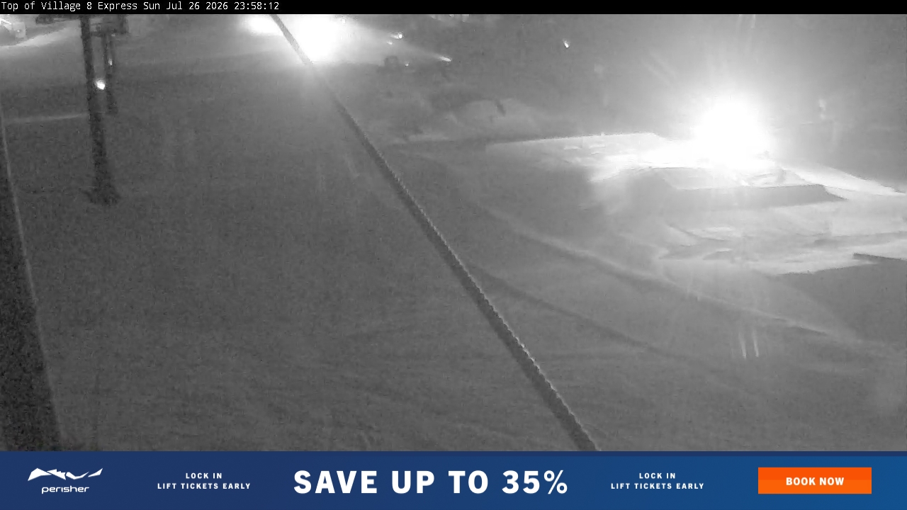 Perisher Village Eight snow cam captured at 26 July 2026 at 11:59 pm AEST